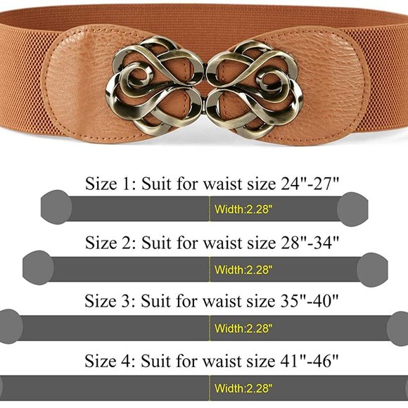 Women Stretchy Belt for Dresses Vintage Elastic
